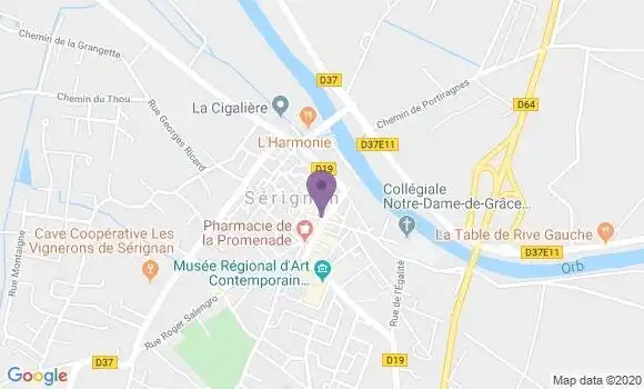 Localisation CIC Agence de Sérignan