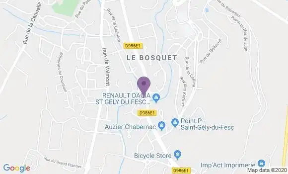 Localisation CIC Agence de Saint Gély du Fesc