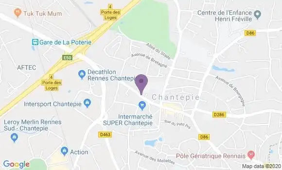 Localisation CIC Agence de Chantepie