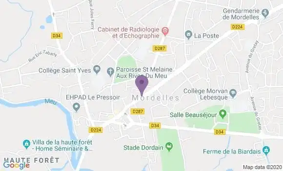 Localisation CIC Agence de Mordelles
