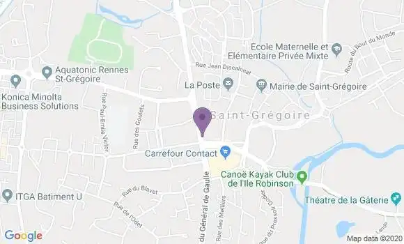 Localisation CIC Agence de Saint Grégoire