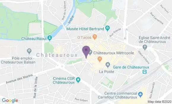Localisation CIC Agence de Châteauroux