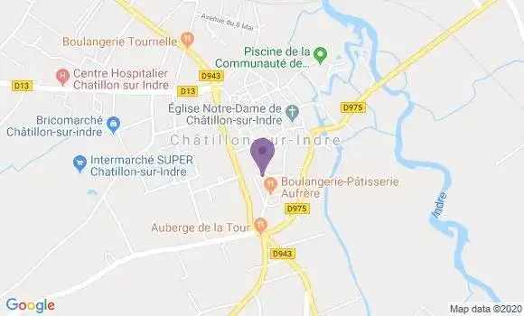 Localisation CIC Agence de Châtillon sur Indre