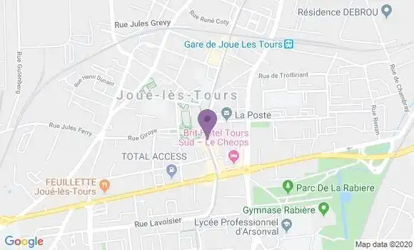 Localisation CIC Agence de Joué lès Tours