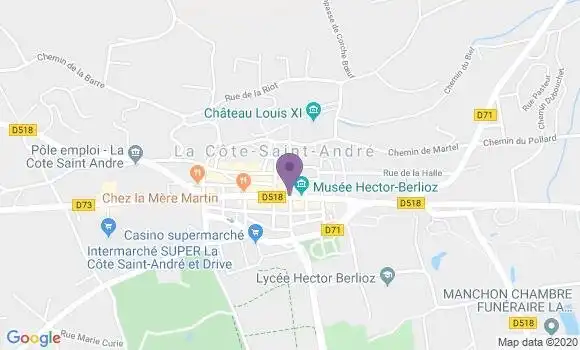 Localisation CIC Agence de La Côte Saint André
