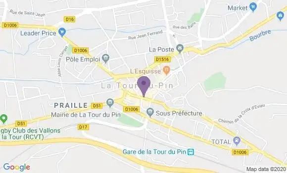 Localisation CIC Agence de La Tour du Pin