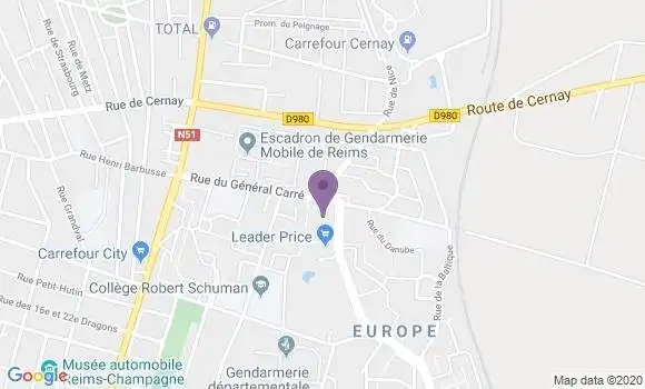 Localisation Société Générale Agence de Reims Europe