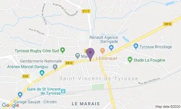 Localisation CIC Agence de Seignosse
