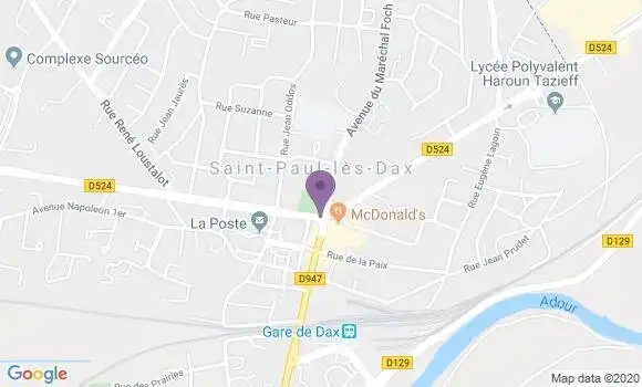 Localisation CIC Agence de Saint Paul lès Dax