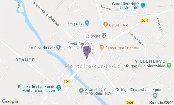 Localisation CIC Agence de Montoire sur le Loir