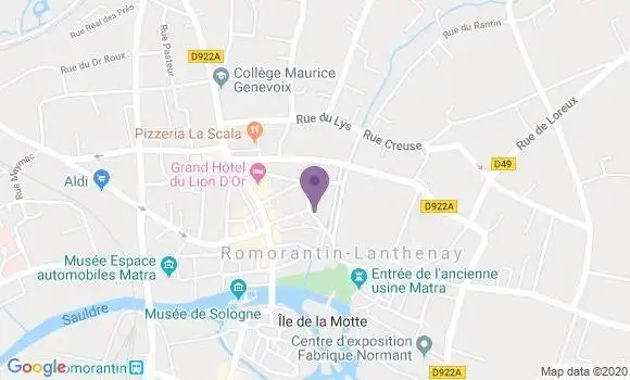 Localisation CIC Agence de Romorantin Lanthenay