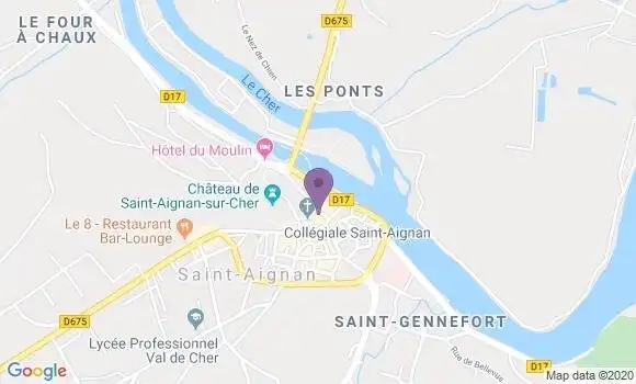 Localisation CIC Agence de Saint Aignan sur Cher