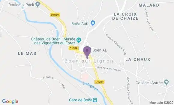 Localisation CIC Agence de Boën sur Lignon