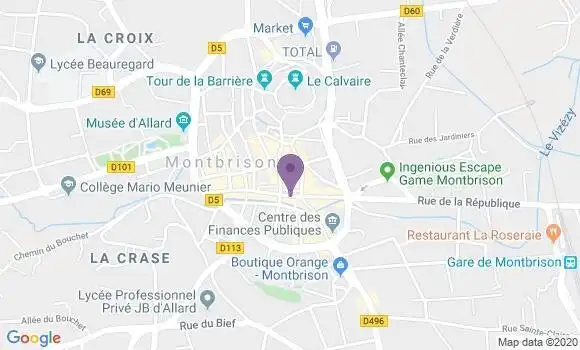 Localisation CIC Agence de Montbrison