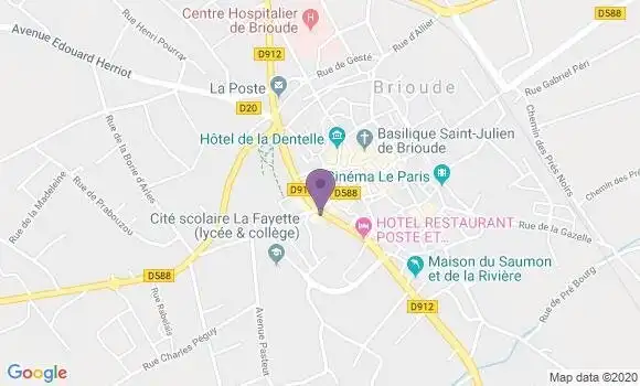 Localisation CIC Agence de Brioude