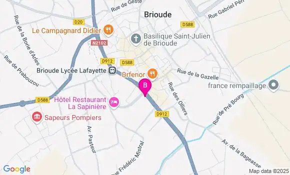 Localisation CIC Agence de Brioude