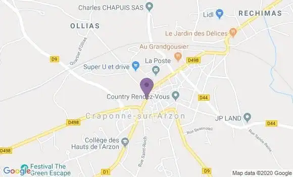 Localisation CIC Agence de Craponne sur Arzon