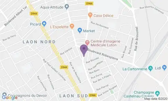 Localisation Société Générale Agence de Reims Luton