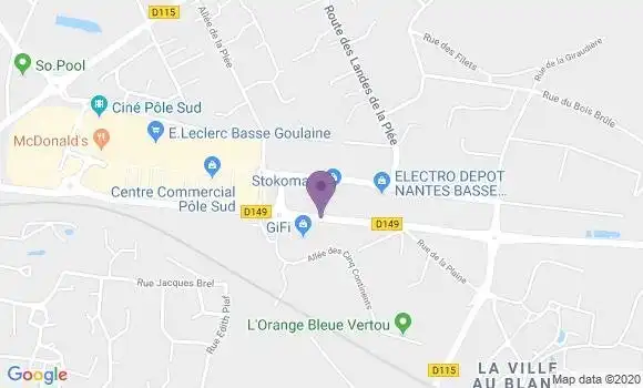 Localisation CIC Agence de Basse Goulaine