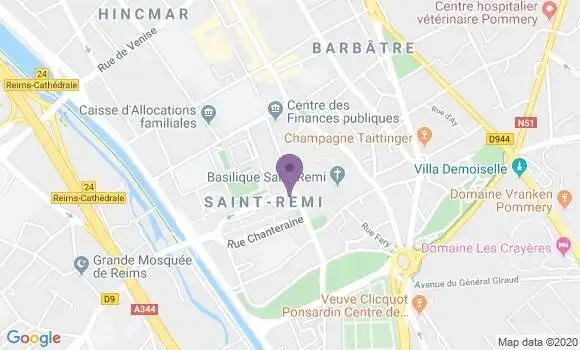 Localisation Société Générale Agence de Reims Saint Rémi