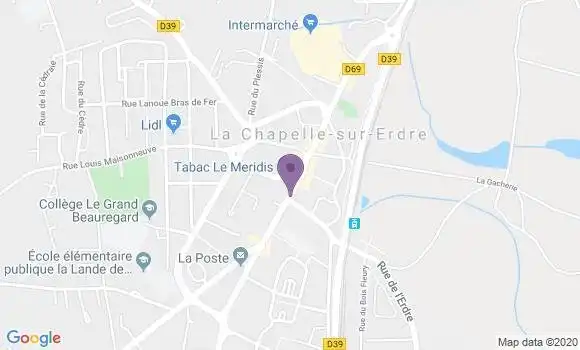 Localisation CIC Agence de La Chapelle sur Erdre