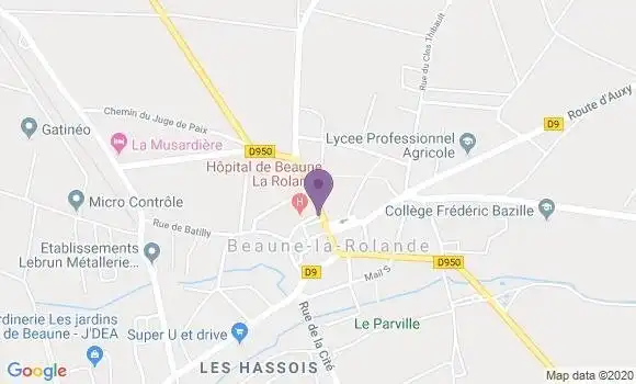 Localisation CIC Agence de Beaune la Rolande