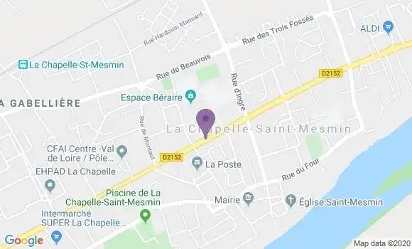 Localisation CIC Agence de La Chapelle Saint Mesmin
