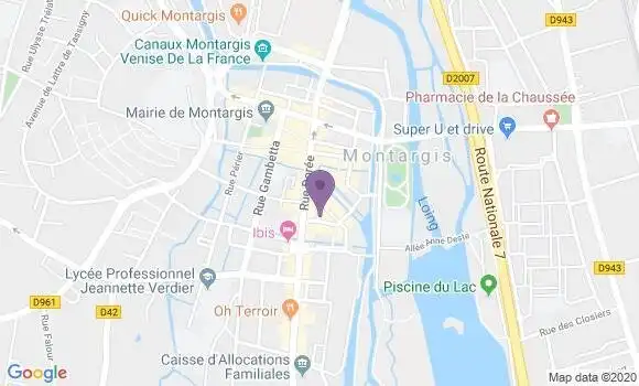 Localisation CIC Agence de Montargis