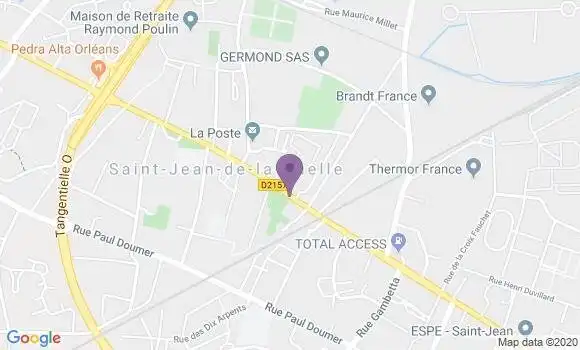 Localisation CIC Agence de Saint Jean de la Ruelle