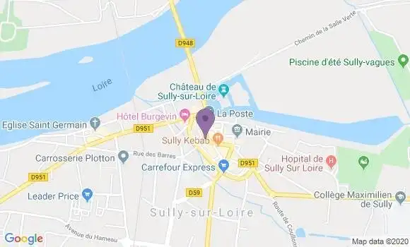 Localisation CIC Agence de Sully sur Loire