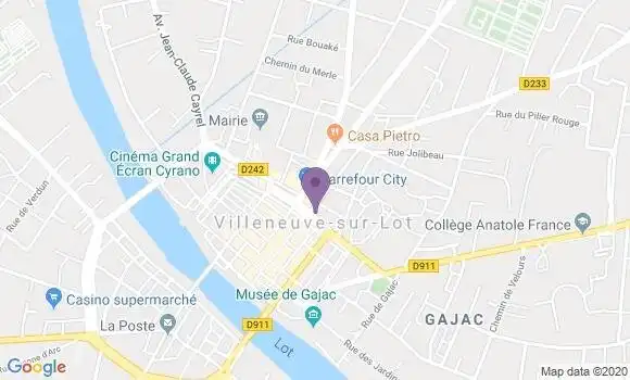 Localisation CIC Agence de Villeneuve sur Lot