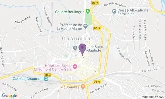 Localisation Société Générale Agence de Chaumont