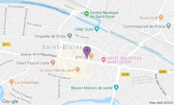 Localisation Société Générale Agence de Saint Dizier