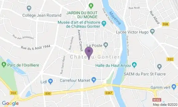 Localisation Société Générale Agence de Château Gontier