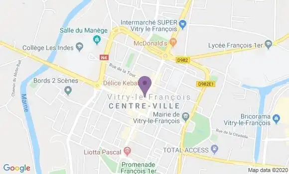 Localisation CIC Agence de Vitry le François