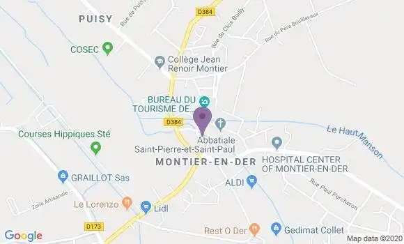 Localisation CIC Agence de Montier en Der