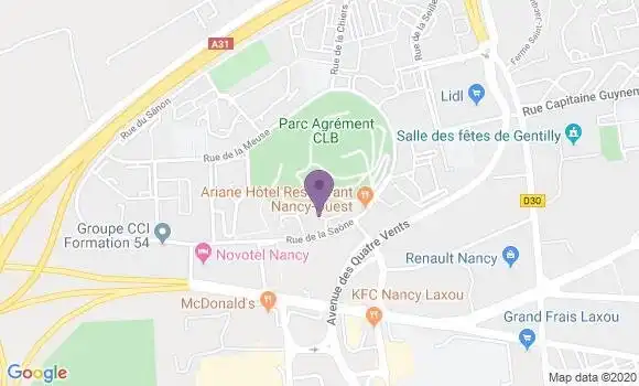 Localisation CIC Agence de Laxou Champ le Boeuf