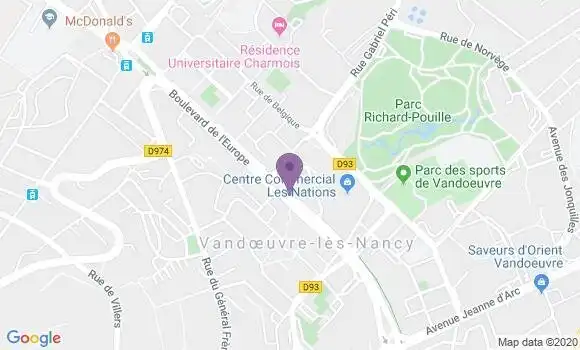 Localisation CIC Agence de Vandoeuvre les Nancy
