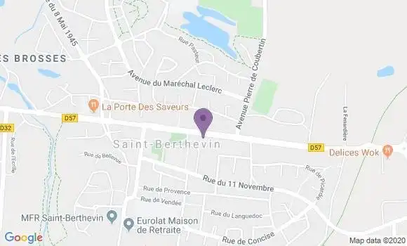 Localisation Société Générale Agence de Saint Berthevin