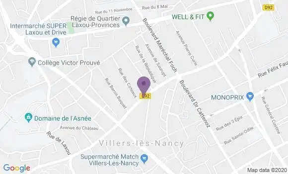 Localisation CIC Agence de Villers les Nancy
