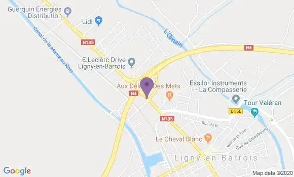 Localisation CIC Agence de Ligny en Barrois