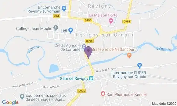 Localisation CIC Agence de Revigny sur Ornain