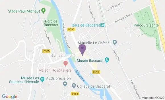 Localisation Société Générale Agence de Baccarat