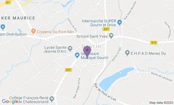 Localisation CIC Agence de Gourin