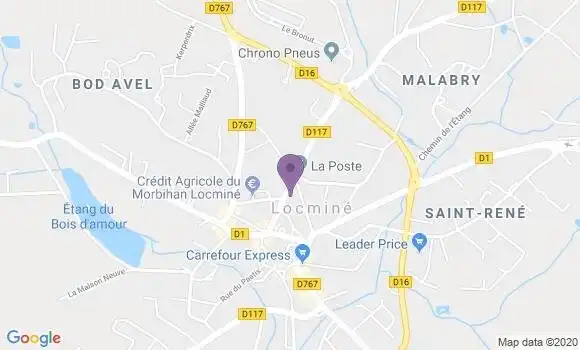 Localisation CIC Agence de Locminé