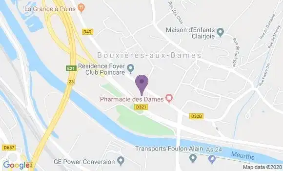 Localisation Société Générale Agence de Bouxières aux Dames