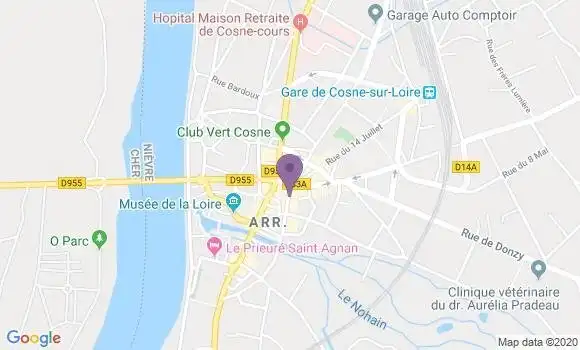 Localisation CIC Agence de Cosne Cours sur Loire