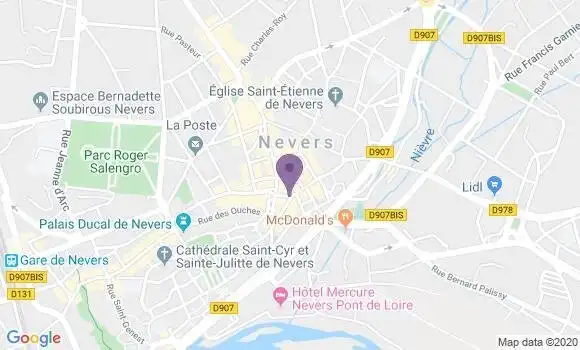 Localisation CIC Agence de Nevers
