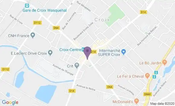 Localisation CIC Agence de Croix