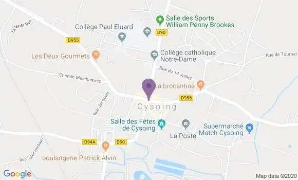 Localisation CIC Agence de Cysoing